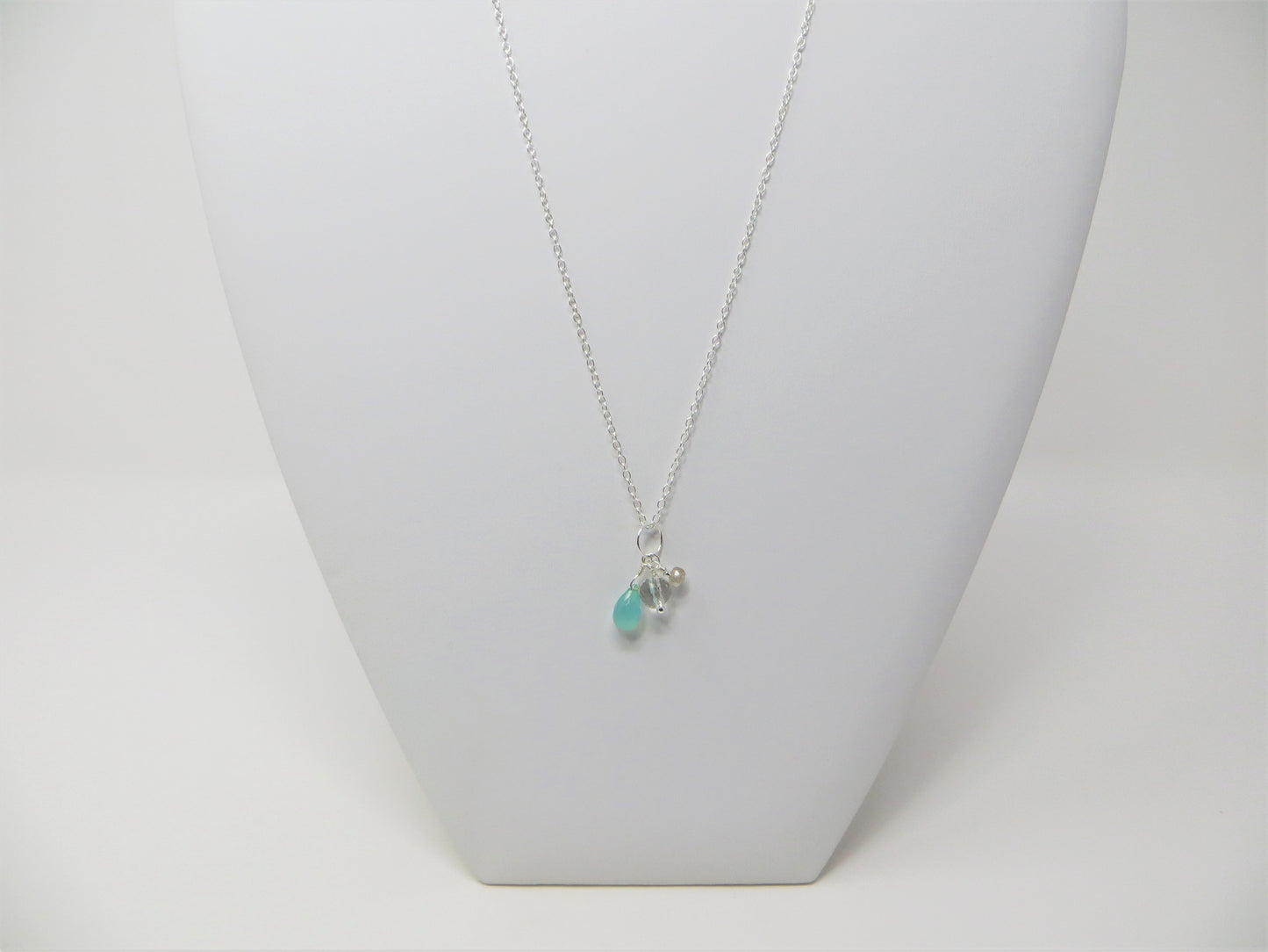 Glittering Chalcedony Cluster Pendant